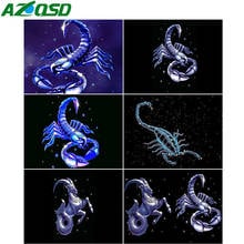 AZQSD Full Square Diamond Embroidery Scorpion Constellation Mosaic Needlework Diamond Painting Animals Handmade Home Decor 2024 - buy cheap