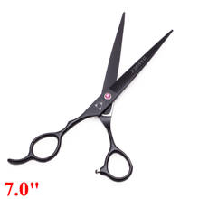 7.0 pet cães gromming tesoura mão esquerda para cima para baixo tesouras curvas animais gato corte de cabelo desbaste tesoura 440c ferramentas kit 4006 # 2024 - compre barato