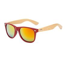 Gafas de sol de madera Retro para hombre y mujer, lentes de sol de bambú, deportivas, de diseño de marca, con espejo dorado 2024 - compra barato
