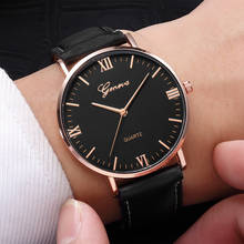 Geneva Luxury Brand Men Watches Business Leather Analog Quartz Ladies Quartz Wrist Watch Clock Women's Watch montre homme 2024 - buy cheap