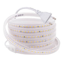 120LED/m 2835 LED Strip Light 220V 110V Waterproof Flexible LED Ribbon Lights Tape Lamp with EU US UK Power Plug Warm White Blue 2024 - buy cheap