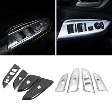 Panel de Control de elevación de cristal para coche, cubierta embellecedora de estilo de coche, ABS, carbono/mate, para Honda FIT JAZZ 2014-2018, accesorios 2024 - compra barato