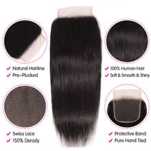 UNice Hair 5x5 HD Lace Closure Brazilian Straight Hair Lace Closure Virgin Human Hair Closure 4"x4" Swiss Lace 1 PCS 2024 - buy cheap