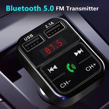 3color Fast USB2.0 Car Charger Bluetooth 5.0 FM Transmitter Modulator Audio Car Phone Kit Charger 3.1A MP3 Player Handsfree 2024 - compre barato