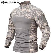 New Hiking T-shirts Mens Camouflage Tactical Military Clothing Combat Shirt Assault Long Sleeve Tight T Shirt Army Costume 2024 - buy cheap