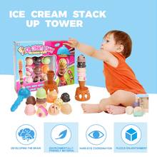 Pretend play ice cream Toys kids Baby Toy food sets Stack Up Tower Nest Pretend Play Children Education Toy L829 2024 - buy cheap