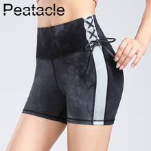 Peatacle Tie Dye Sexy Sports Shorts Women High Waist Fitness Yoga Wear 2024 - buy cheap
