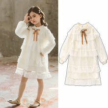 Fashion Girls Long Sleeve Dresses 2020 Spring Lace Cute Princess Dresses for Girls Patchwork Baby Girls Layered Dresses, #8295 2024 - buy cheap