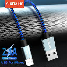 USB-кабель Suntaiho для iPhone 11 Pro, Xs Max, Xr, X, 7, 8, 6 plus, 6s, 8, se, iPad 2.4A, кабель для быстрой зарядки, мобильный телефон, кабель для передачи данных 2024 - купить недорого