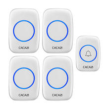 CACAZI Wireless Waterproof Doorbell 300M Range US EU UK Plug 1 Button 4 Receiver Home Intelligent Door Bell 60 chimes 0-110db 2024 - buy cheap