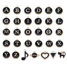 51pcs/set Double-sided Alloy Enamel Charms Pendants Mixed Shapes, Golden, Black, 14x12x2.2mm, Hole: 1.5mm 2024 - buy cheap