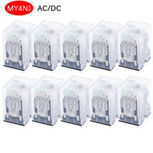 Bobina de relé General DPDT, Micro Mini interruptor de relé electromagnético LED DC/AC 12V 24V 36V 48V 110V 220V, MY4NJ HH54P, 10 Uds. 2024 - compra barato