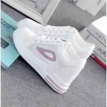 Sneakers Women Fashion Breathable Platform Casual shoes Height Increasing Lace flat white canvas Women's Vulcanize Shoes  C394 2024 - buy cheap