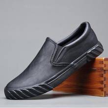 2022 Spring New Hot Fashion Men Shoes Slip-on Leather Casual Shoes Trend Shoes Cool Loafers Flats 2024 - buy cheap