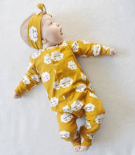 Recién Nacido volante para niña pequeña con dibujo de nubes mono mameluco pijamas de manga larga suave cálido ropa trajes 2024 - compra barato