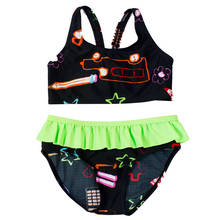 Children's Swimsuit Split  2 Pieces Swimming Suits  Girl Bikini Set Flouncing Baby Briefs Black Swimsuit Girl Swimwear Kids 2-8Y 2024 - buy cheap