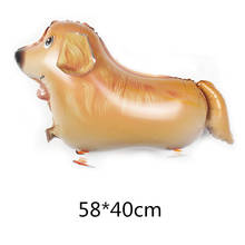 1Pcs Golden Retriever Dog Pet Helium Walking Balloon Baby Shower Balloon Party Birthday Wedding Decorations Toys 2024 - buy cheap