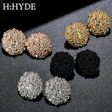 H:HYDE, круглые овальные металлические серьги-гвоздики золотого цвета в стиле панк, простые геометрические серьги для женщин, индивидуальные украшения, серьги 2024 - купить недорого