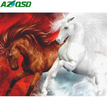 AZQSD-pintura de diamantes de caballo, punto de cruz, bordado de diamantes cuadrados/redondos, decoración del hogar, regalo hecho a mano 2024 - compra barato