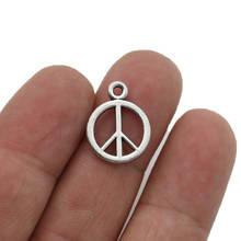 JAKONGO Silver Plated Peace Sign Charms Pendants for Jewelry Making Bracelet DIY Accessories 14mm 20pcs 2024 - buy cheap