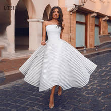 LORIE Princess Short Wedding Dress 2020 Strapless Puff Bride Dress A-Line  Backless Mid-Calf Boho Wedding Gown 2024 - buy cheap