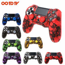 OOTDTY 7 Colors Skull soft Silicone Gamepad Cover Case + 2 Joystick Caps For PS4 Pro Slim Controller dropshipping 2024 - buy cheap