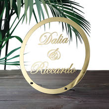 Pegatinas redondas personalizadas para boda, pegatinas con nombre, pegatina acrílica, signo de palabras de Babyshower, pegatinas de texto personalizadas, decoración de fiesta 2024 - compra barato