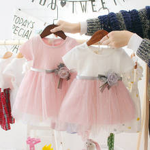 Летние сетчатые платья-пачки для маленьких девочек; Детская одежда для дня рождения; От 0 до 3 лет платье принцессы для маленьких девочек; 12 2024 - купить недорого