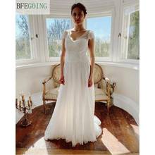 Ivory Lace Chiffon Cap Sleeves Floor-Length A-Line Wedding Dresses Chapel Train Backless Bridal Gowns Custom Made 2024 - buy cheap