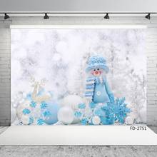 Snowman Christmas Elk Snowflake Photography Backdrops Vinyl Cloth Photo Studio Background for Children Baby Photo Shootings 2024 - buy cheap