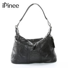 iPinee New Genuine Leather Bag Ladies Cowhide Large Capacity Shoulder Bag Sac A Main Famous Design Lady Black Crossbody Bag 2024 - buy cheap