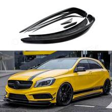 Carbon Fiber Front Bumper Foglamp Trims Covers Side Fin Canards For Mercedes Benz A Class W176 AMG line Sport 2013-2015 2024 - buy cheap