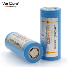 Bateria de lítio 26650 v 3.7 mah, bateria recarregável 5100, 26650-50a para lanterna, 2 peças 2024 - compre barato