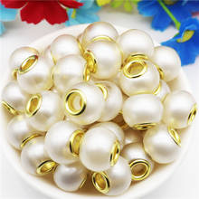 10pcs Round Pearl  Large Hole European Crystal Spacer Glass Beads Fit Pandora Bracelet Bangle For DIY Jewelry Making Accessories 2024 - buy cheap