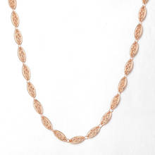 Collar trenzado ovalado de oro rosa 585 de 4mm para mujer, cadena de eslabones para niña, joyería de compromiso, regalos, nueva moda LCN31 2024 - compra barato