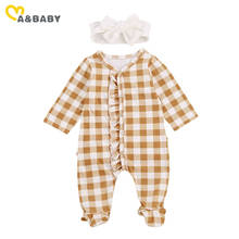 Ma&Baby 0-12M Spring Autumn Newborn Infant Baby Girls Plaid Romper Cute Long Sleeve Ruffles Jumpsuit Toddler Girl Clothes 2024 - buy cheap