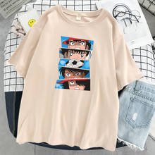Camisetas con estampado de Anime de capitán Tsubasa para mujer, camisetas suaves de dibujos animados, camiseta de gran tamaño, Tops transpirables holgados para mujer 2024 - compra barato