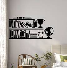 Reading Corner Decor Vinyl Art Poster Mural Bookshelf Design Kids Room Study Corner Wall Sticker Home Decor Decals W801 2024 - buy cheap