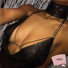 Women Sexy Bikini Bra Chain Night club Low chest Deep V Sequin Vest Chain Beach Necklace Bra Chain For Women Sexy Body Jewelry 2024 - buy cheap