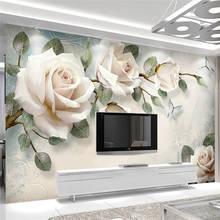 Papel tapiz personalizado 3D, cuadro pintado a mano al óleo simple moderno, sala de estar flor para, restaurante, mural 3D, pintura de decoración 2024 - compra barato