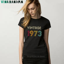 Camiseta Vintage de algodón para Mujer, camiseta de manga corta de verano, regalo del Día de la madre, regalo de cumpleaños, Camisetas de marca de los años 70, 1973 2024 - compra barato