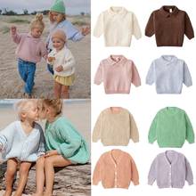 Kids Sweater SS Brand New Winter Baby Girl Sweater Coat Boys Toddler Girls Candy Color Cotton Knitted Soft Cotton Tops Cardigan 2024 - buy cheap