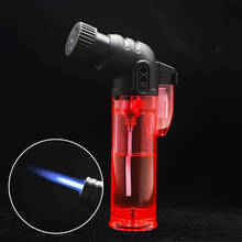 Elbow transparent straight punch inflatable cigar lighter medium-sized torch cigarette lighter windproof cigarette accessories 2024 - buy cheap