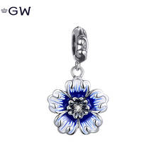 Gw victoria flor charme 925 prata esterlina romântico regalos de boda pingente caber pulseiras colares diy jóias finas s421h10 2024 - compre barato