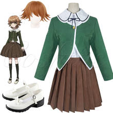 Disfraz de Anime Danganronpa Fujisaki Chihiro, uniforme escolar, abrigo, camisa, disfraz de Halloween 2024 - compra barato