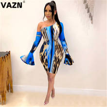 VAZN-Vestido corto de cintura alta y manga larga para mujer, minivestido Sexy Retro de paridad con cuello redondo y manga larga, 2020 2024 - compra barato
