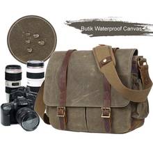 Bolsa para câmera com bolsa para foto, em lona, dslr, casual, de ombro, mensageiro, vintage, bolsa de câmera confortável, masculina, bolsas de mão 2024 - compre barato