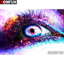 HOMFUN 5D DIY Diamond Painting "Beauty color eyes" Full Drill Resin Diamond Embroidery Cross Stitch Home Decor A27084 2024 - buy cheap