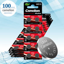 100 шт. Camelion A76 100% оригинал 1,5 в 0% Hg кнопочная батарейка LR44 A76 AG13 SR1154 357 LR 44 для калькулятора игрушки батареи 2024 - купить недорого