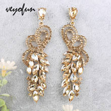 Veyofun Symmetrical Butterfly Rhinestone Drop Earrings Elegant Dangle Earrings for Woman Fashion Jewelry New Wholesale 2024 - buy cheap